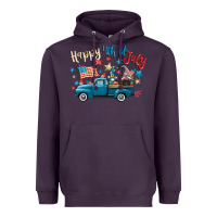 Plum happy 4th of july gnome truck Heavyweight Hoodie - CowGirlArtShop
