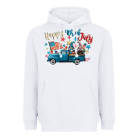 White happy 4th of july gnome truck Heavyweight Hoodie - CowGirlArtShop