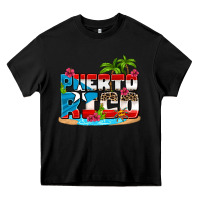 Black puerto rico and flowers with frog Heavy Core Tee - AdoDesignShop