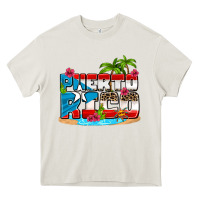 Cream puerto rico and flowers with frog Heavy Core Tee - AdoDesignShop