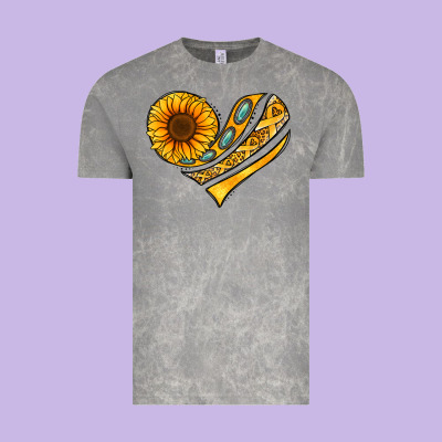 Childhood Cancer Awareness Heart Vintage Tee Designed By Nancycooperartshop