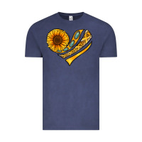 Vintage Denim Childhood Cancer Awareness heart Vintage Tee - NancyCooperArtShop