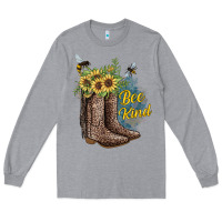 Heather Grey Bee Kind Long Sleeve Tee - JahusDesignShop