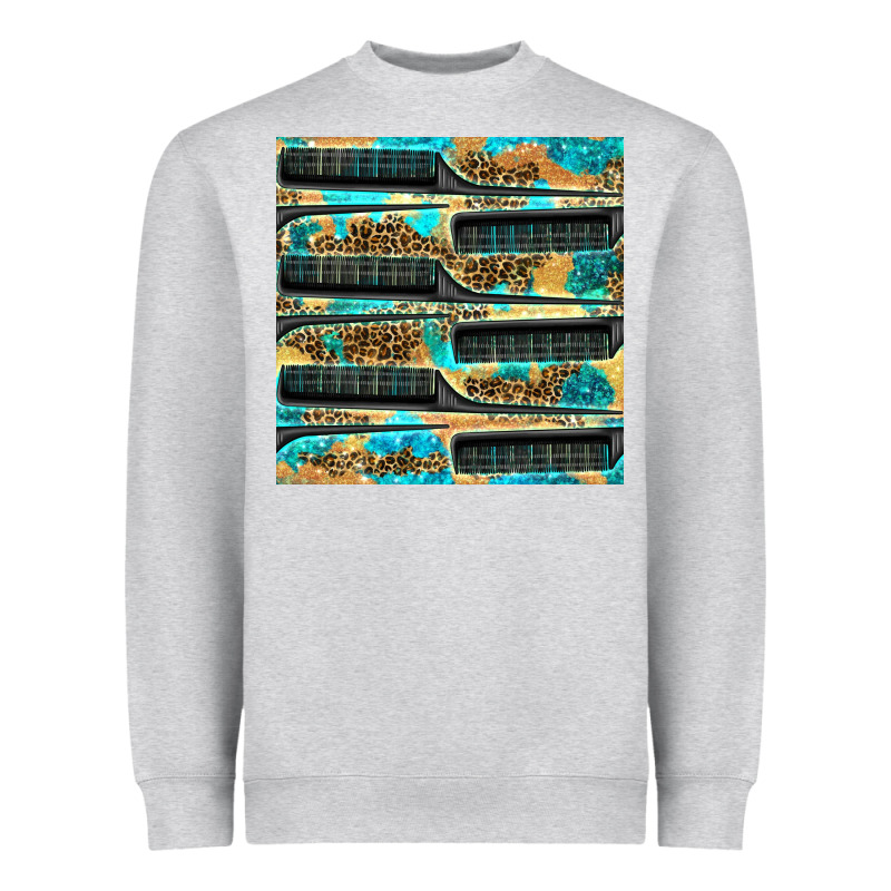 Hairdresser Parting Comb With Leopard And Glitter Seamless Pattern Bbs Heavyweight Sweatshirt by BundleAndBundleShop | Teevron