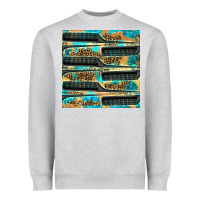 Heather Grey Hairdresser Parting Comb With Leopard And Glitter Seamless Pattern Bbs Heavyweight Sweatshirt - BundleAndBundleShop