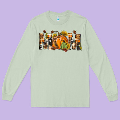 Western Mom With Pumpkins Long Sleeve Tee Designed By Bundleandbundleshop