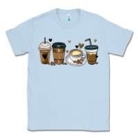 Dusty Blue coffee latte coffee cups Classic Tee - MaliasSmallBusiness