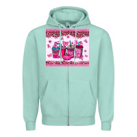 Seafoam Breast Cancer coffee cups Zipper Hoodie - NancyCooperArtShop