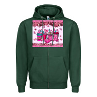 Sports Green Breast Cancer coffee cups Zipper Hoodie - NancyCooperArtShop