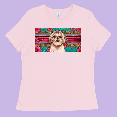 Western Shih Tzu License Plate Design Ladies Tee Designed By Jahusdesignshop