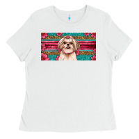 White Western Shih Tzu License Plate Design Ladies Tee - JahusDesignShop