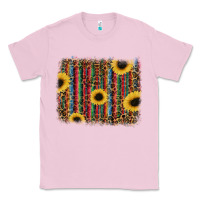 Bubblegum Pink sunflowers serape leopard Classic Tee - RanaPortraitStore