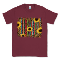 Burgundy sunflowers serape leopard Classic Tee - RanaPortraitStore