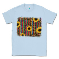 Dusty Blue sunflowers serape leopard Classic Tee - RanaPortraitStore