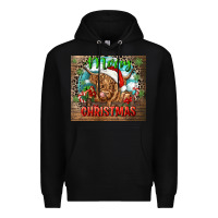 Black merry christmas heifer cow Premium Hoodie - CowGirlArtShop