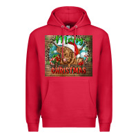 Cardinal merry christmas heifer cow Premium Hoodie - CowGirlArtShop