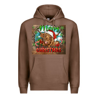 Chestnut merry christmas heifer cow Premium Hoodie - CowGirlArtShop