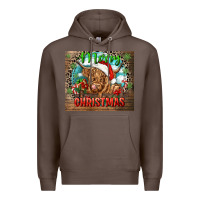 Coffee merry christmas heifer cow Premium Hoodie - CowGirlArtShop
