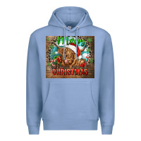 Colony Blue merry christmas heifer cow Premium Hoodie - CowGirlArtShop