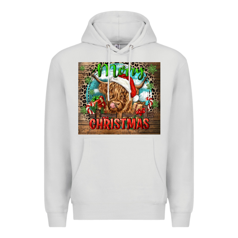 Merry Christmas Heifer Cow Premium Hoodie by CowGirlArtShop | Teevron