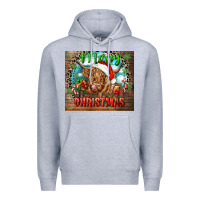 Heather Grey merry christmas heifer cow Premium Hoodie - CowGirlArtShop