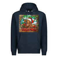 Navy merry christmas heifer cow Premium Hoodie - CowGirlArtShop