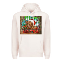 Pale Pink merry christmas heifer cow Premium Hoodie - CowGirlArtShop