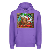 Purple merry christmas heifer cow Premium Hoodie - CowGirlArtShop
