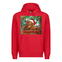 Red merry christmas heifer cow Premium Hoodie - CowGirlArtShop