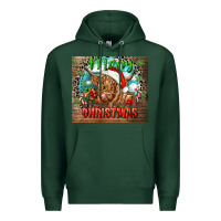 Sports Green merry christmas heifer cow Premium Hoodie - CowGirlArtShop