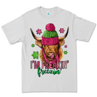 I'm Freakin Freezin Pink Christmas Long Haired Cow Premium Tee | Teevron