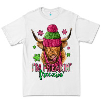 White i'm freakin freezin pink christmas long haired cow Premium Tee - Jasminsmagicworld