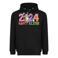 Black 2024 happy easter Heavyweight Hoodie - CowGirlArtShop