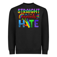 Black Straight Againts Hate Heavyweight Sweatshirt - BundleAndBundleShop