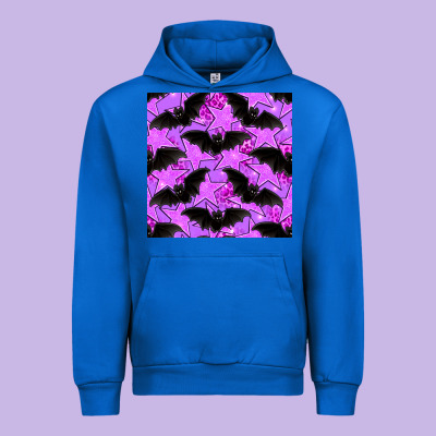 Halloween Bat And Stars Seamless Pattern Urban Hoodie Designed By Bundleandbundleshop