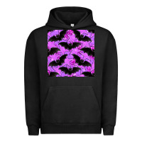 Pigment Black halloween bat and stars seamless pattern Urban Hoodie - BundleAndBundleShop