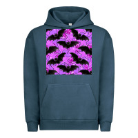 Pigment Midnight Navy halloween bat and stars seamless pattern Urban Hoodie - BundleAndBundleShop