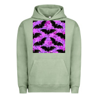 Pigment Oil Green halloween bat and stars seamless pattern Urban Hoodie - BundleAndBundleShop
