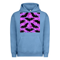 Pigment Pebble Blue halloween bat and stars seamless pattern Urban Hoodie - BundleAndBundleShop