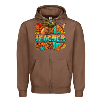 Chestnut Teacher pumpkin Zipper Hoodie - NancyCooperArtShop
