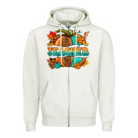 Oatmeal Heather Teacher pumpkin Zipper Hoodie - NancyCooperArtShop