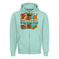 Seafoam Teacher pumpkin Zipper Hoodie - NancyCooperArtShop