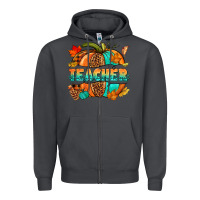 Smoke Teacher pumpkin Zipper Hoodie - NancyCooperArtShop
