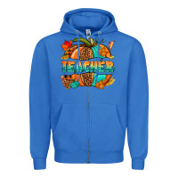 True Royal Teacher pumpkin Zipper Hoodie - NancyCooperArtShop