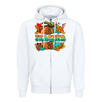 White Teacher pumpkin Zipper Hoodie - NancyCooperArtShop