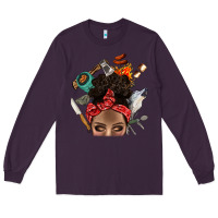 Plum Wild Camping Afro Messy Bbs Long Sleeve Tee - BundleAndBundleShop
