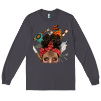 Smoke Wild Camping Afro Messy Bbs Long Sleeve Tee - BundleAndBundleShop