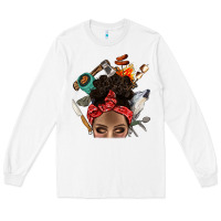 White Wild Camping Afro Messy Bbs Long Sleeve Tee - BundleAndBundleShop