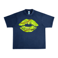 Navy softball lips Urban Heavy Tee - AdoDesignShop
