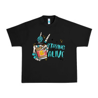 Black staying alive Urban Heavy Tee - MaliasSmallBusiness